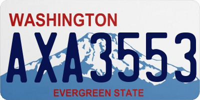 WA license plate AXA3553