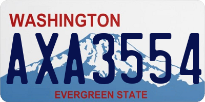 WA license plate AXA3554