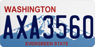 WA license plate AXA3560