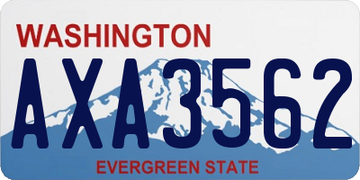 WA license plate AXA3562