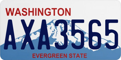 WA license plate AXA3565