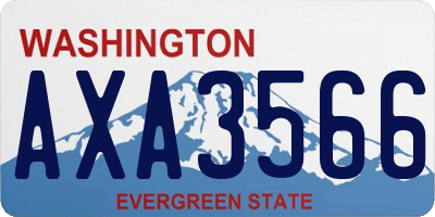WA license plate AXA3566