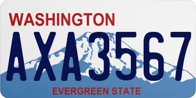 WA license plate AXA3567