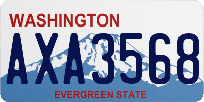 WA license plate AXA3568