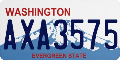 WA license plate AXA3575
