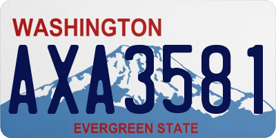 WA license plate AXA3581