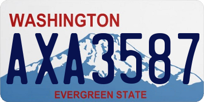 WA license plate AXA3587