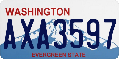 WA license plate AXA3597
