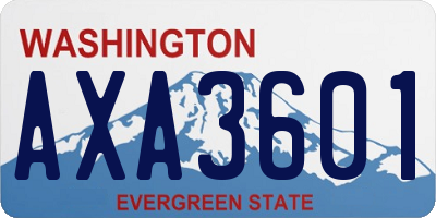 WA license plate AXA3601