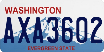 WA license plate AXA3602