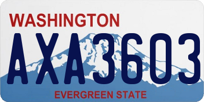 WA license plate AXA3603