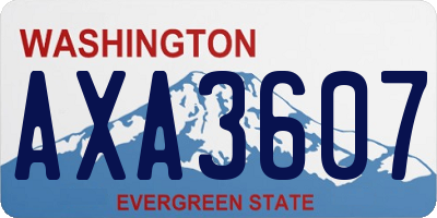WA license plate AXA3607