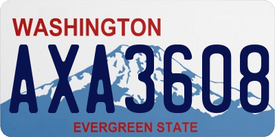 WA license plate AXA3608