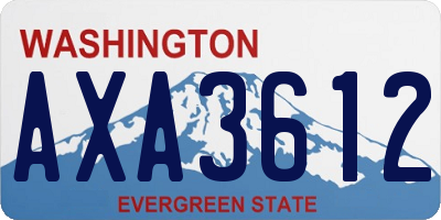 WA license plate AXA3612