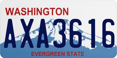 WA license plate AXA3616