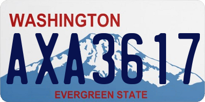 WA license plate AXA3617