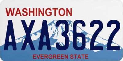 WA license plate AXA3622