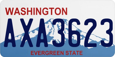 WA license plate AXA3623