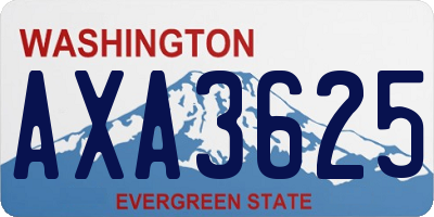 WA license plate AXA3625