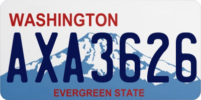 WA license plate AXA3626