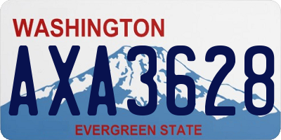 WA license plate AXA3628