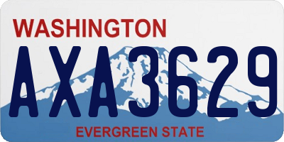 WA license plate AXA3629