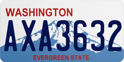 WA license plate AXA3632