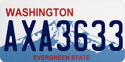 WA license plate AXA3633