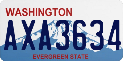 WA license plate AXA3634
