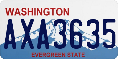 WA license plate AXA3635