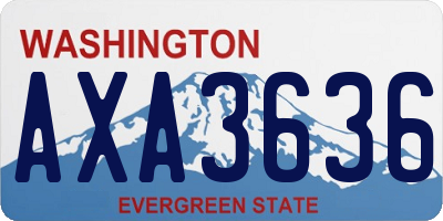 WA license plate AXA3636