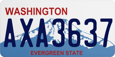 WA license plate AXA3637