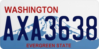 WA license plate AXA3638
