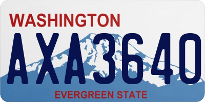 WA license plate AXA3640