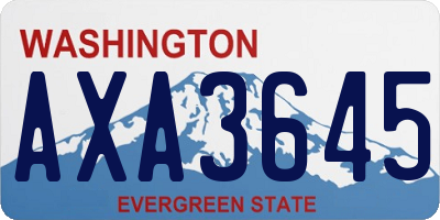 WA license plate AXA3645
