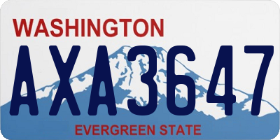 WA license plate AXA3647
