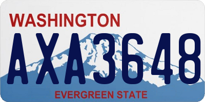 WA license plate AXA3648