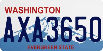 WA license plate AXA3650