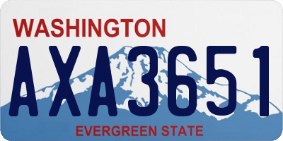 WA license plate AXA3651