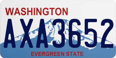 WA license plate AXA3652
