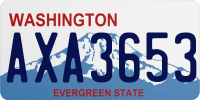 WA license plate AXA3653