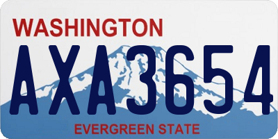 WA license plate AXA3654