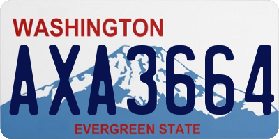 WA license plate AXA3664