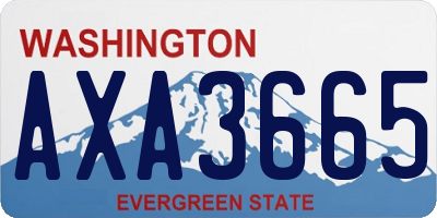 WA license plate AXA3665