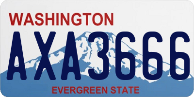 WA license plate AXA3666