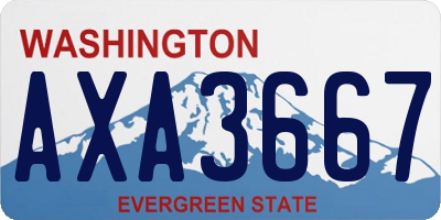 WA license plate AXA3667