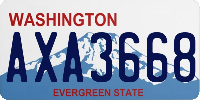 WA license plate AXA3668