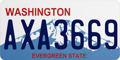 WA license plate AXA3669