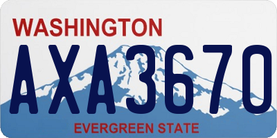 WA license plate AXA3670