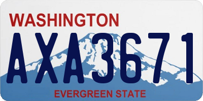 WA license plate AXA3671